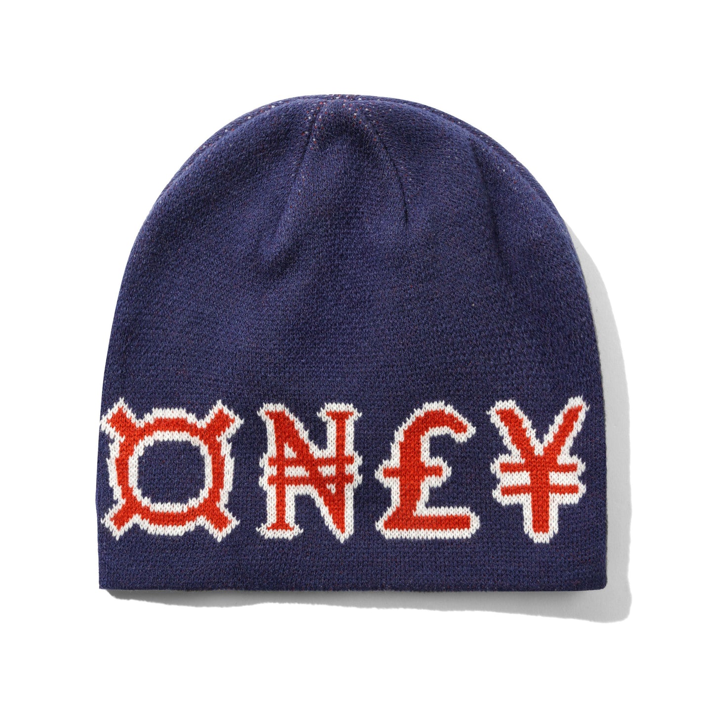 Cash Only Currency Skully Beanie - Navy