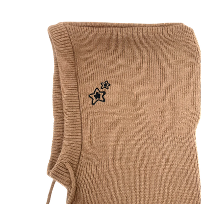 Star Team Knit Balaclava - Brown