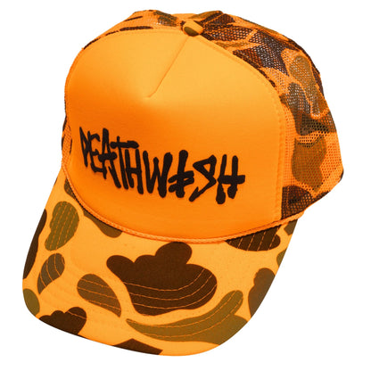 Deathwish OG Deathspray Trucker Hat - Orange Camo