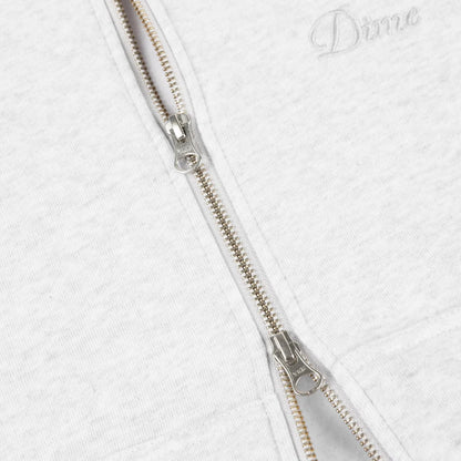 Dime Cursive Zip Hoodie - Ash