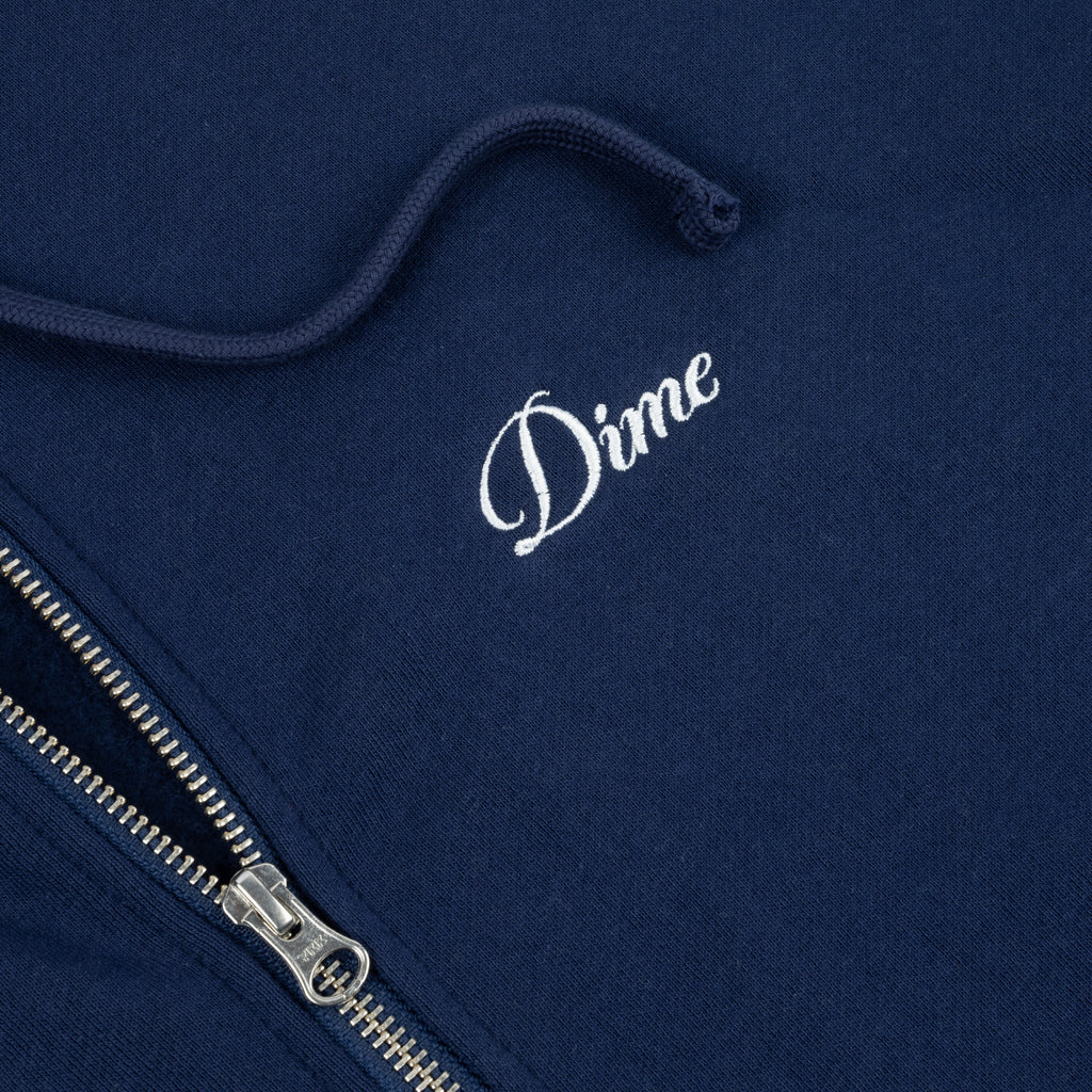 Dime Cursive Zip-Hoodie - Navy