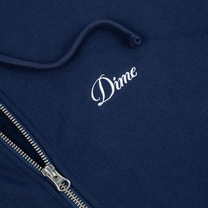 Dime Cursive Zip-Hoodie - Navy