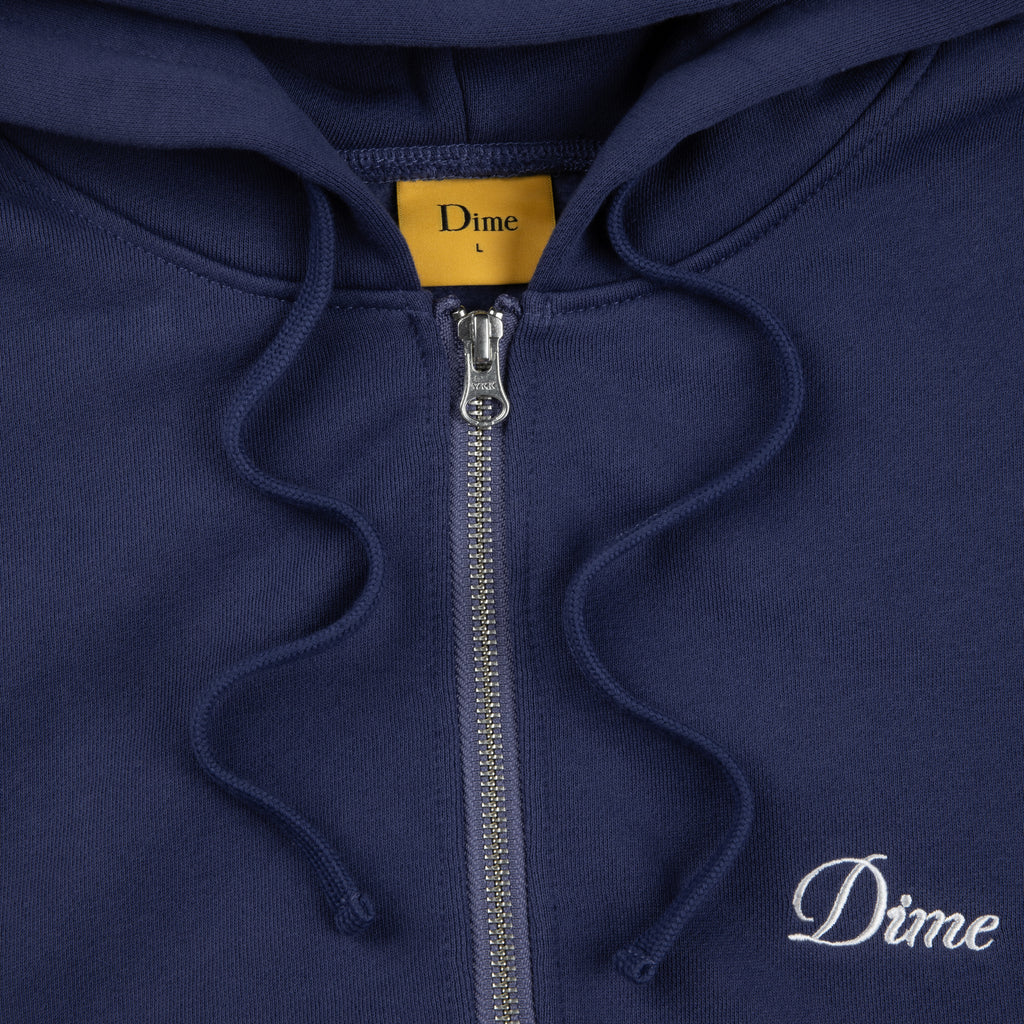 Dime Cursive Zip Hoodie - Night Blue