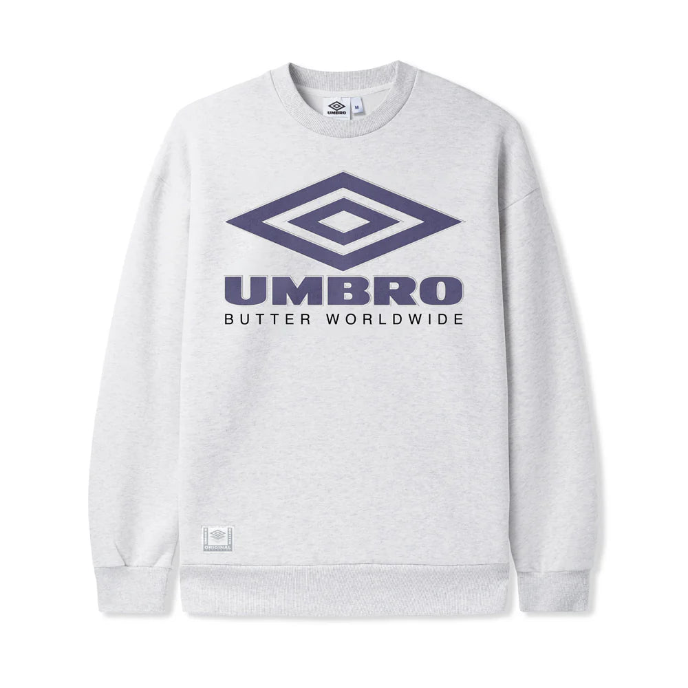 Butter Goods X Umbro Diamond Logo Crewneck - Ash