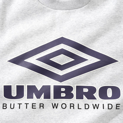 Butter Goods X Umbro Diamond Logo Crewneck - Ash