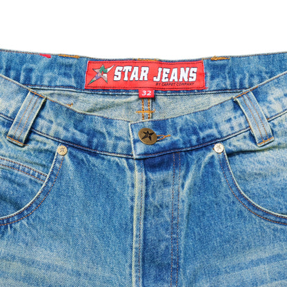Carpet Company Faded C-Star Denim Shorts - Blue