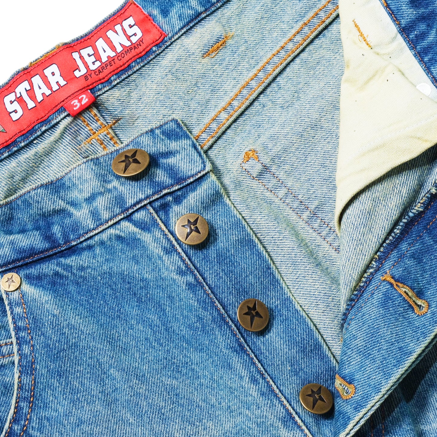 Carpet Company Faded C-Star Denim Shorts - Blue