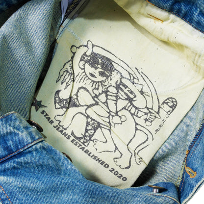 Carpet Company Faded C-Star Denim Shorts - Blue