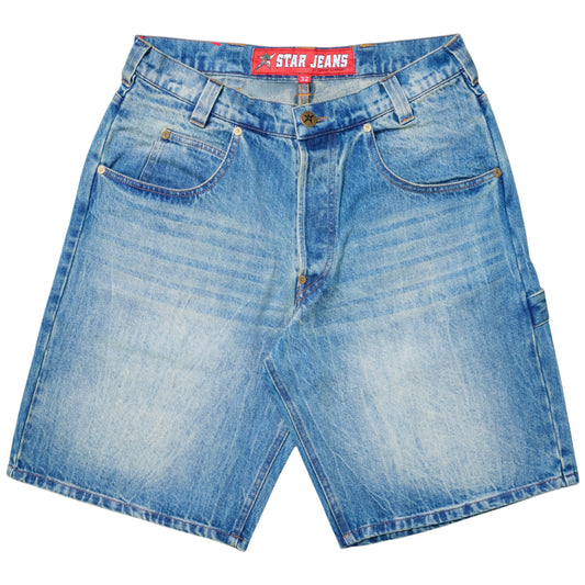 Carpet Company Faded C-Star Denim Shorts - Blue