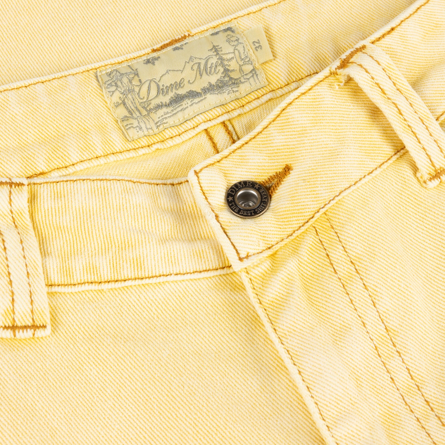 Dime Carpenter Denim Shorts - Lemon