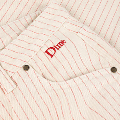 Dime Classic Relaxed Denim Pants - Striped Warm White