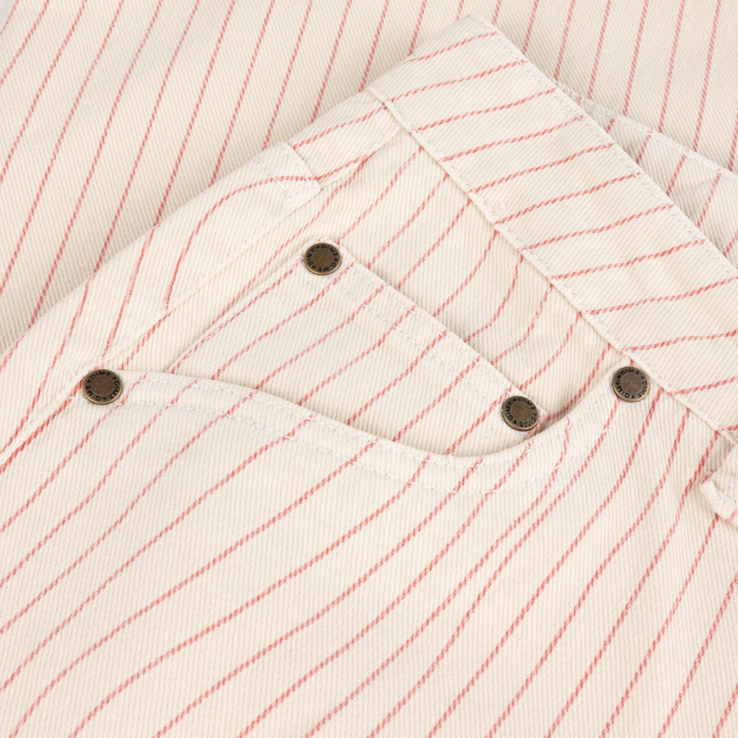 Dime Classic Relaxed Denim Pants - Striped Warm White
