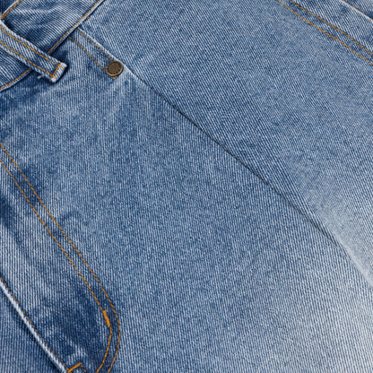 Dime Pleated Denim Shorts - Blue Washed