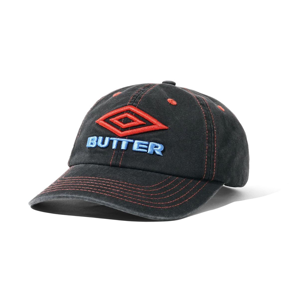 Butter Goods x Umbro Diamond Logo 6 Panel Cap - Washed Black