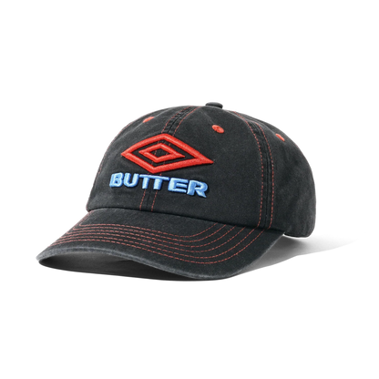 Butter Goods x Umbro Diamond Logo 6 Panel Cap - Washed Black