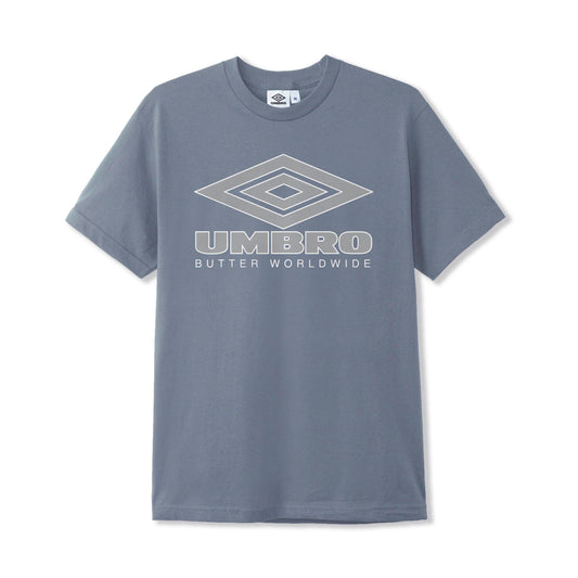 Butter Goods X Umbro Diamond Logo Tee - Washed Slate