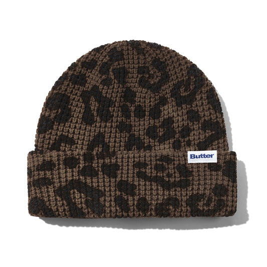 Butter Goods Distress Waffle Beanie - Leopard