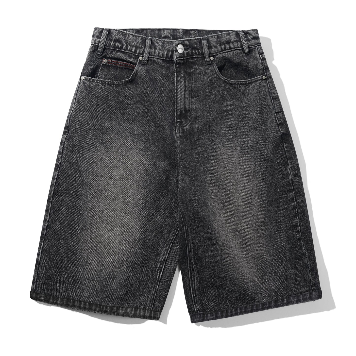 Butter Goods Distressed Big Denim Shorts - Gun Metal