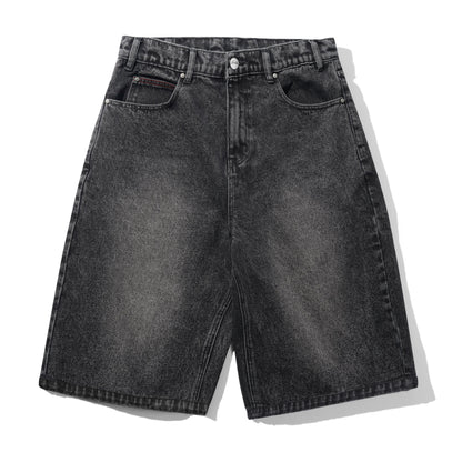 Butter Goods Distressed Big Denim Shorts - Gun Metal