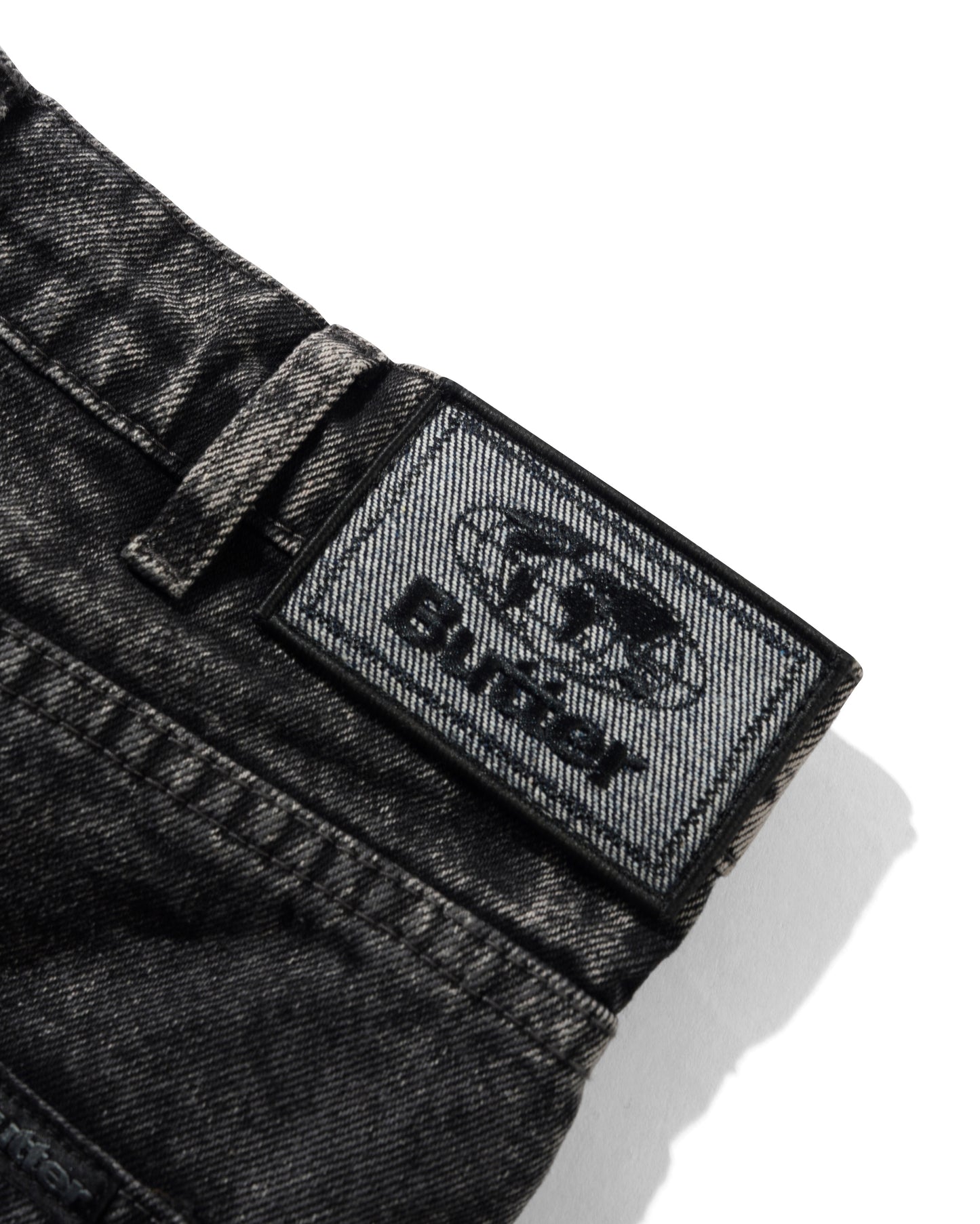 Butter Goods Distressed Big Denim Shorts - Gun Metal