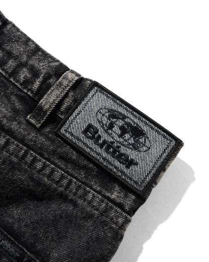 Butter Goods Distressed Big Denim Shorts - Gun Metal