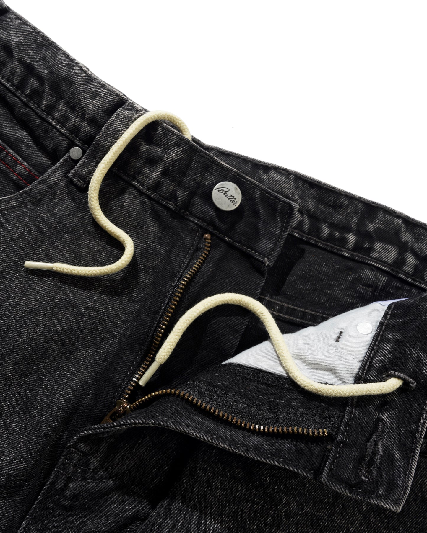 Butter Goods Distressed Big Denim Shorts - Gun Metal