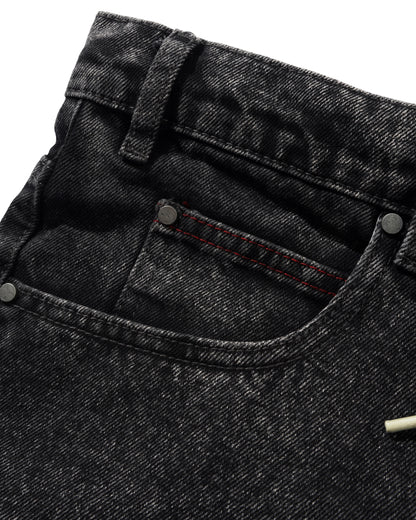 Butter Goods Distressed Big Denim Shorts - Gun Metal