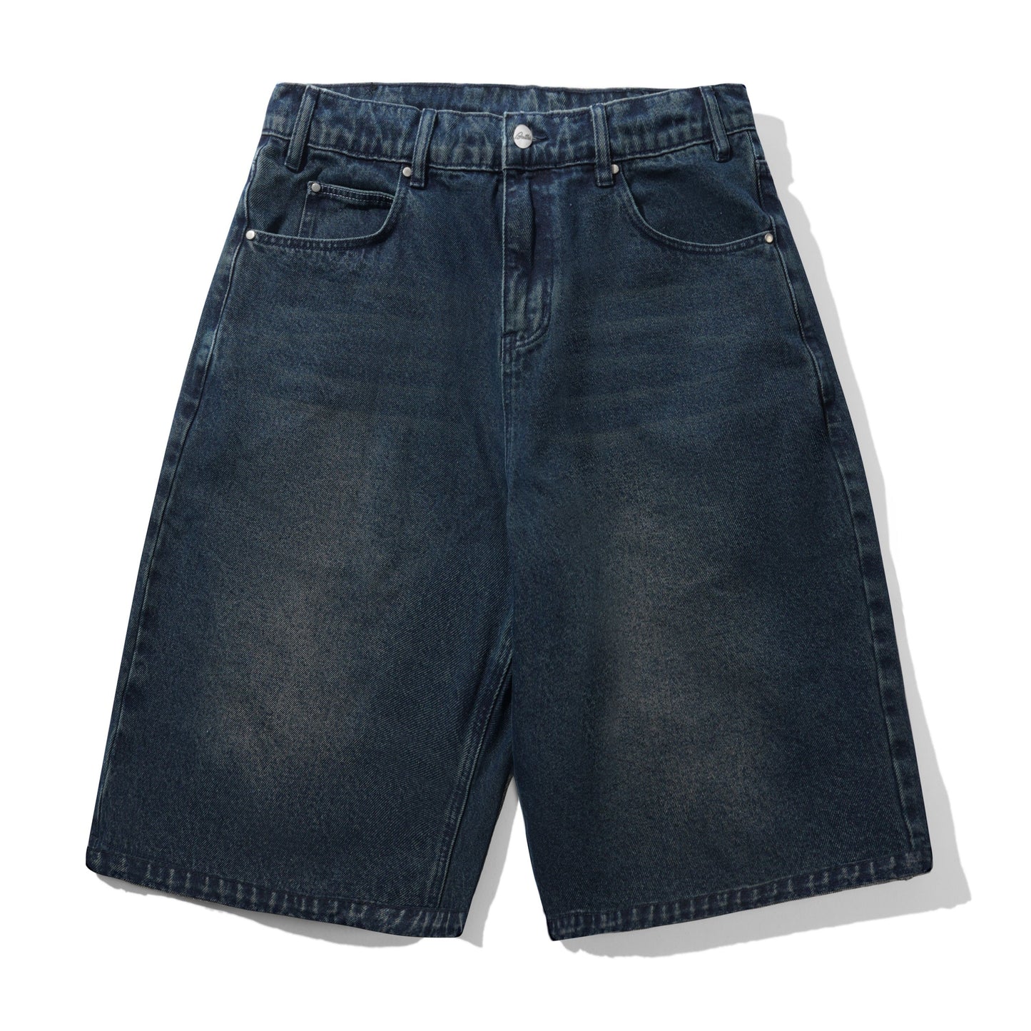 Butter Goods Distressed Big Denim Shorts - Washed Dark Blue
