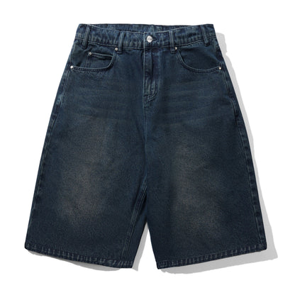 Butter Goods Distressed Big Denim Shorts - Washed Dark Blue