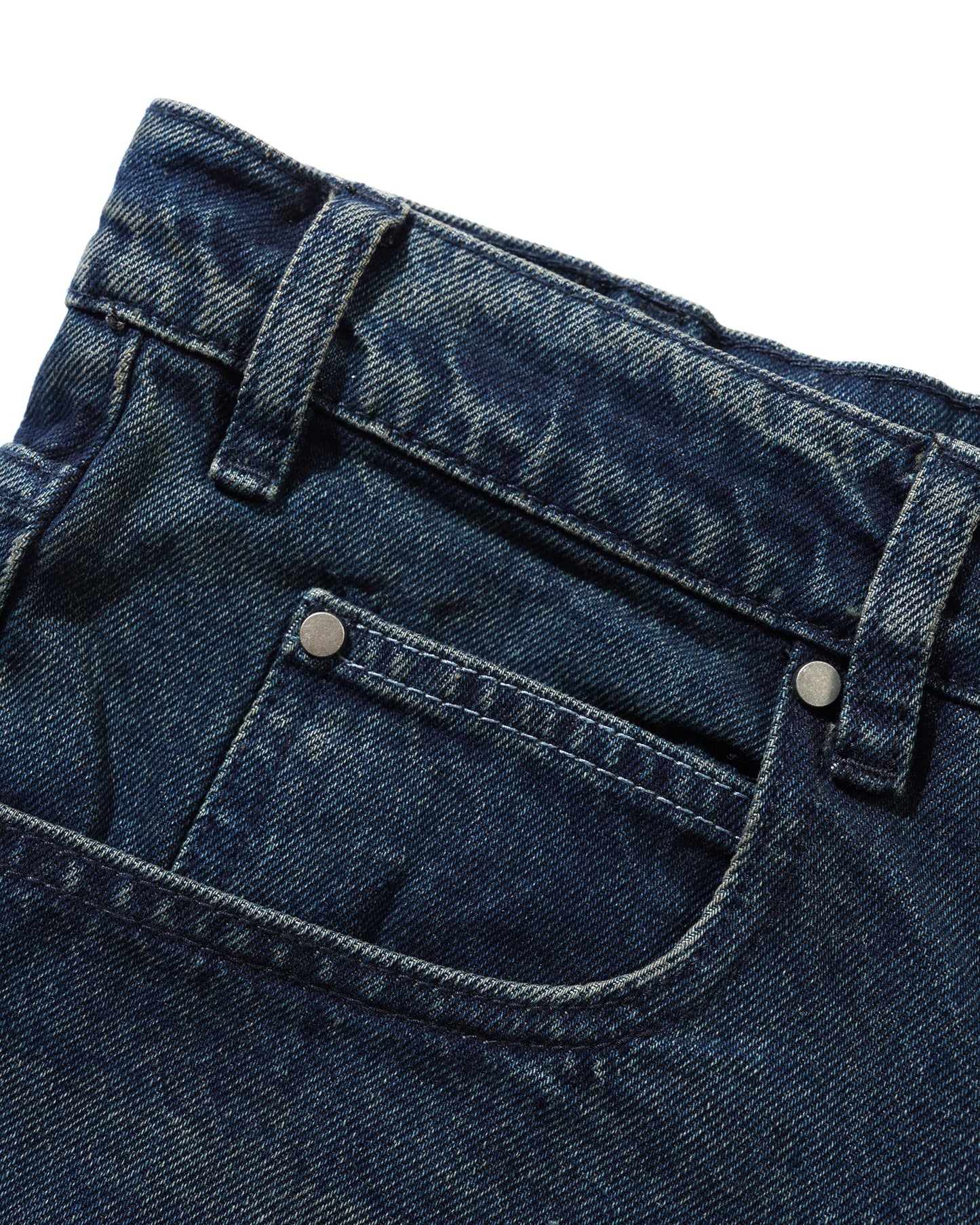 Butter Goods Distressed Big Denim Shorts - Washed Dark Blue