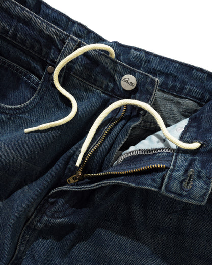 Butter Goods Distressed Big Denim Shorts - Washed Dark Blue