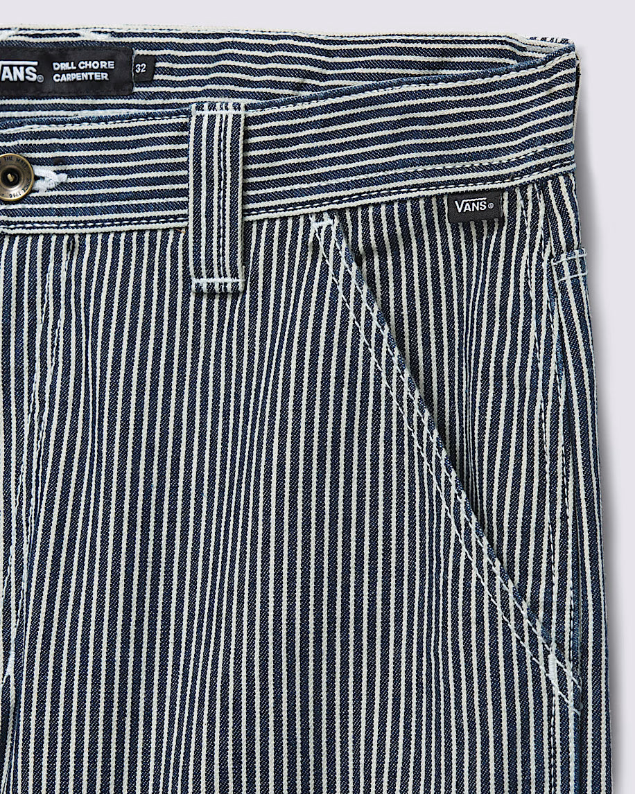 Vans Drill Chore Hickory Stripe Loose Carpenter Pants - Indigo Blue