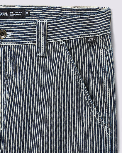 Vans Drill Chore Hickory Stripe Loose Carpenter Pants - Indigo Blue
