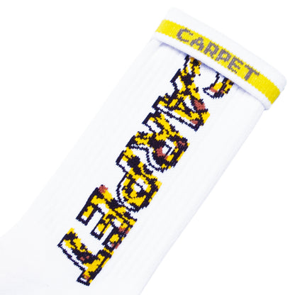 Carpet Company Cheetah Misprint Sock - White