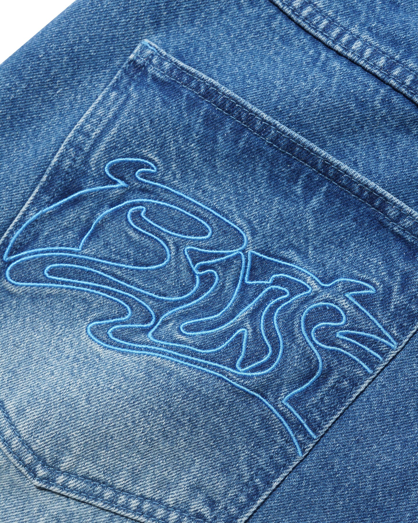 Butter Goods Drummer Baggy Denim Jeans - Stone Wash Blue