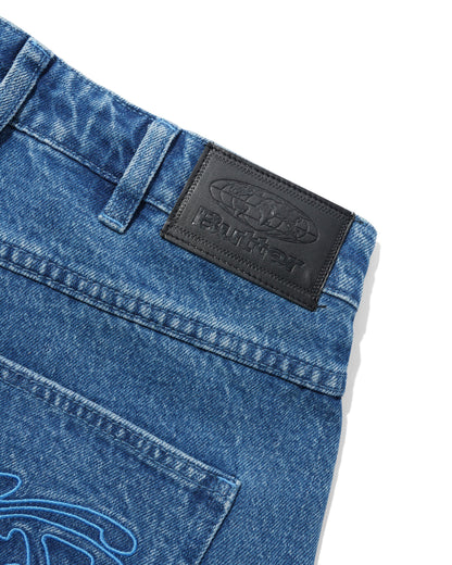 Butter Goods Drummer Baggy Denim Jeans - Stone Wash Blue