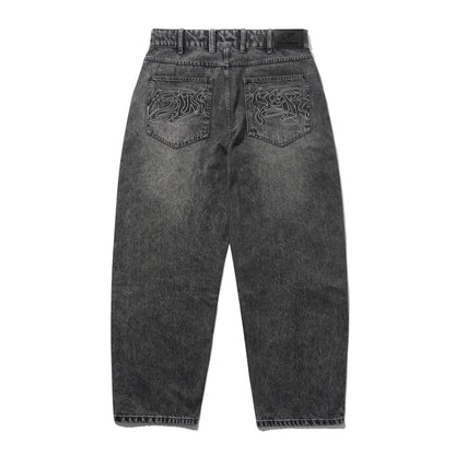 Butter Goods Drummer Baggy Denim Jeans - Streaky Black