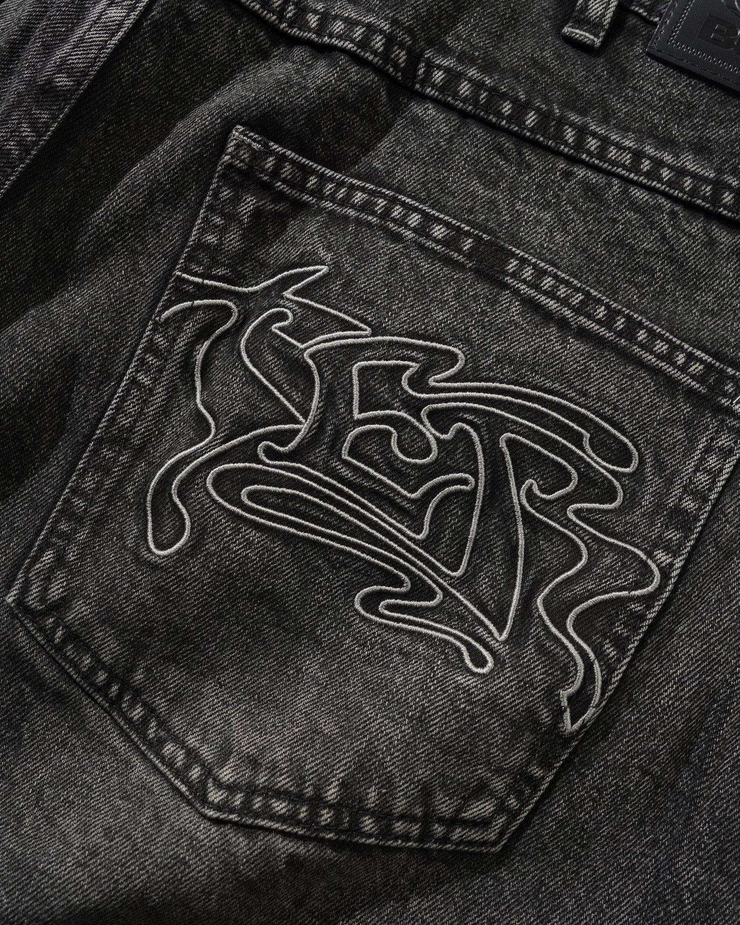 Butter Goods Drummer Baggy Denim Jeans - Streaky Black