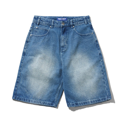 Butter Goods Drummer Baggy Denim Shorts - Stone Wash Blue