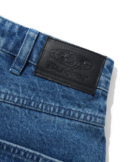 Butter Goods Drummer Baggy Denim Shorts - Stone Wash Blue