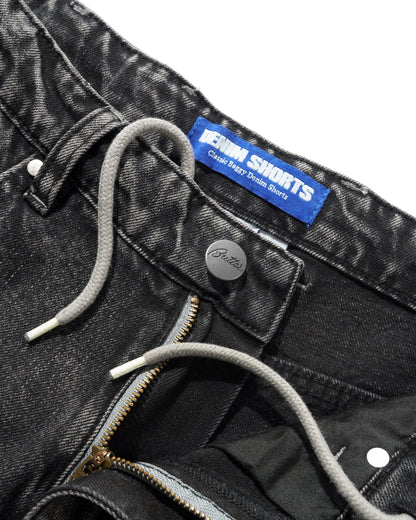 Butter Goods Drummer Baggy Denim Shorts - Streaky Black