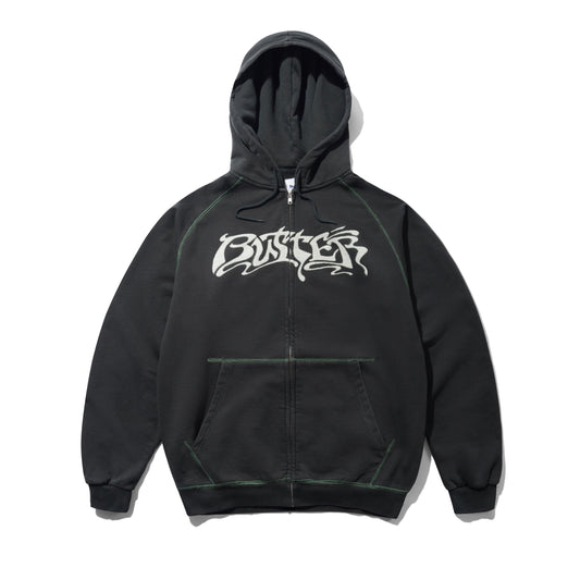 Butter Goods Drummer Zip Up Hoodie - Washed Black