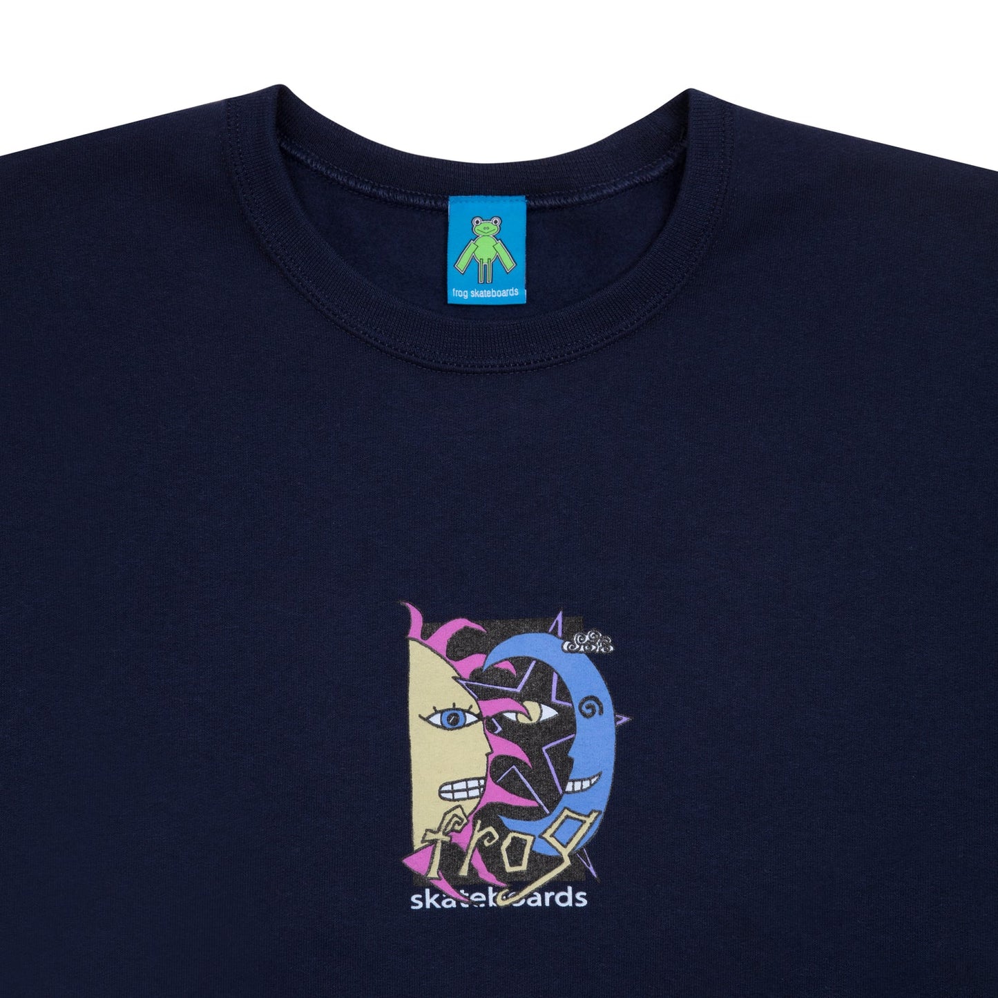 Frog Sun-Star-Moon Crewneck - Navy