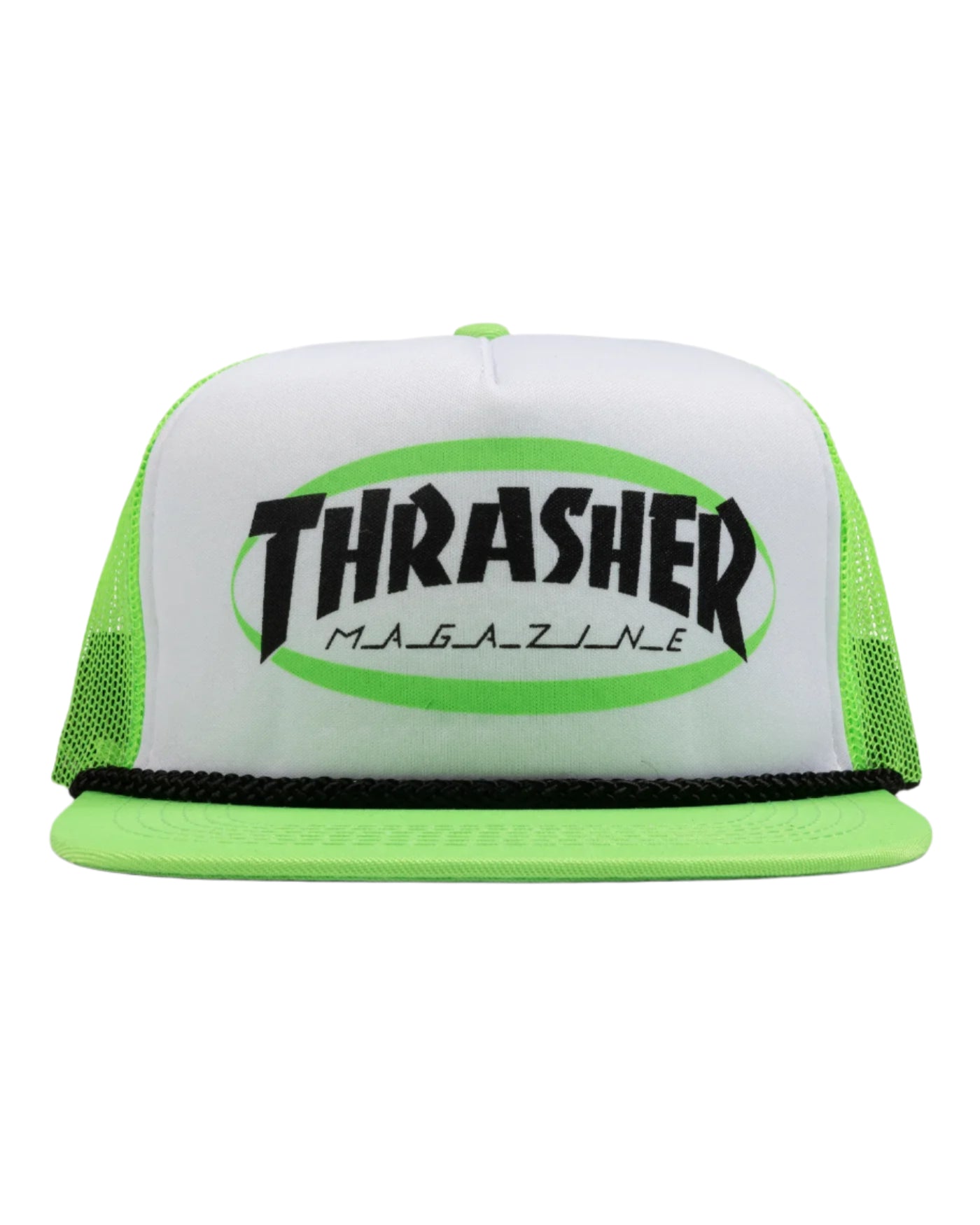 Thrasher Ellipse Mag Logo Rope Trucker Hat - Green