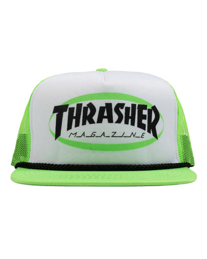 Thrasher Ellipse Mag Logo Rope Trucker Hat - Green