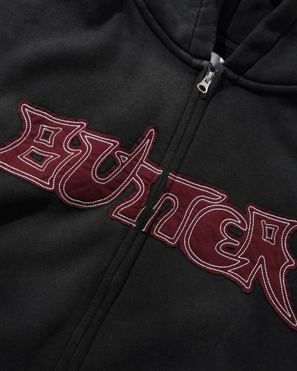Butter Goods Encounter Zip Hoodie - Washed Black