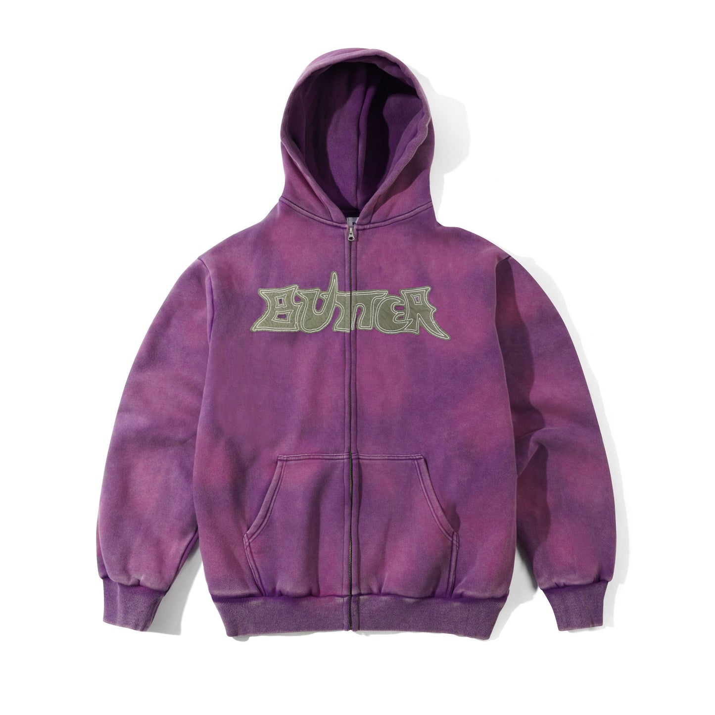Butter Goods Encounter Zip Hoodie - Washed Purple