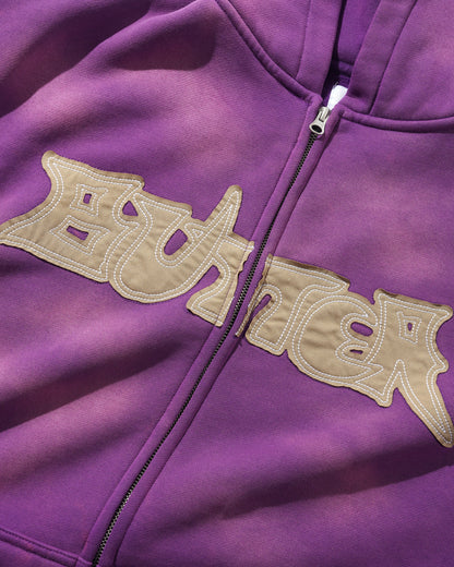 Butter Goods Encounter Zip Hoodie - Washed Purple