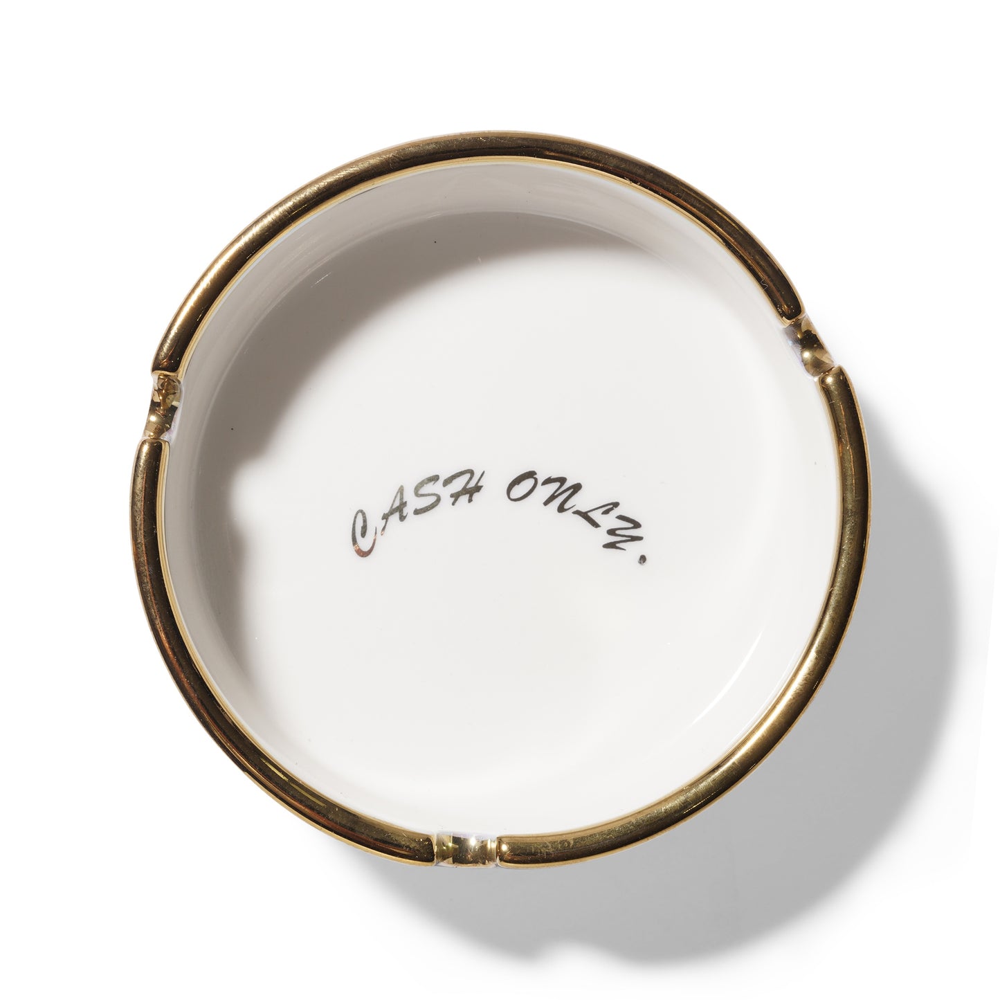 Cash Only Executive Ashtray - White/Gold