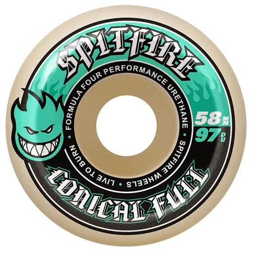 Spitfire Formula Four Conical Full Wheels - 97D 58mm Natural